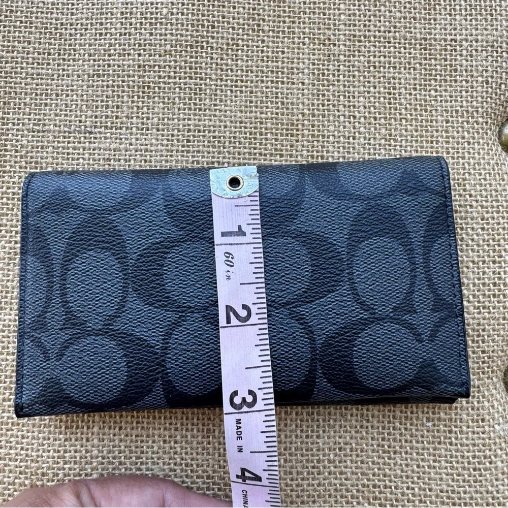Coach Unisex Tech Phone Black and Gray Card Holder